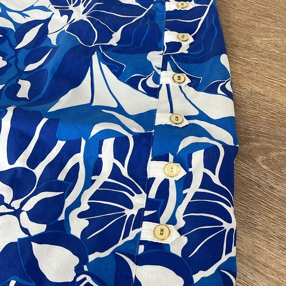 J . McLaughlin Serina Floral Print blue/white skirt women’s size 10 - Picture 6 of 13